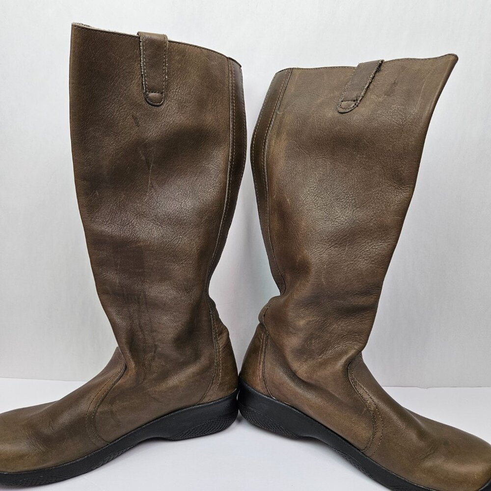 KEEN KJ BLVD Brown Leather Pull On Mid-Calf Tall Boot 10 53025-SLBK - Picture 6 of 14
